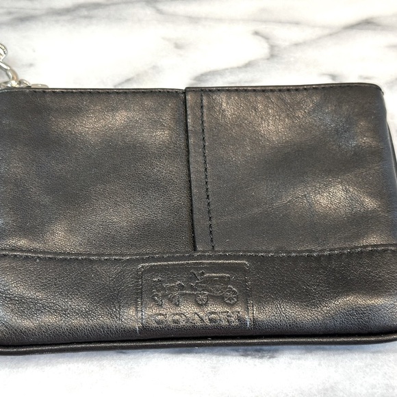 Coach Black Leather Wallet Wristlet Bag‎ - Picture 6 of 6